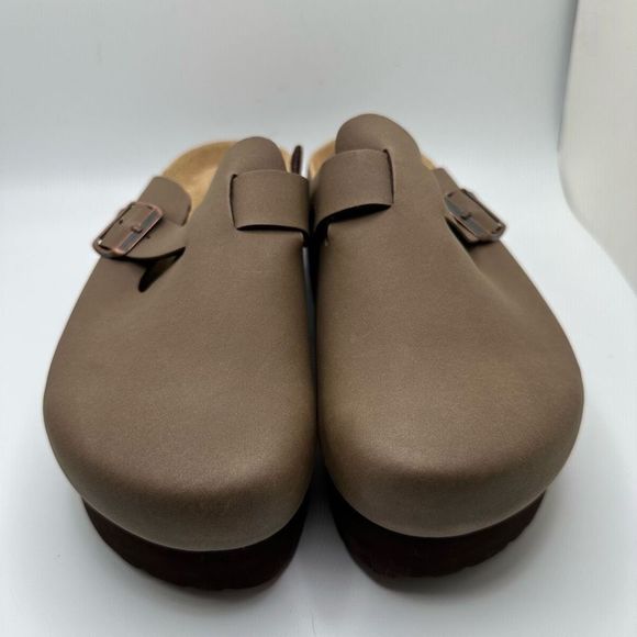 CUSHIONAIRE Women's Cork Footbed Platform Clog 8 BROWN - Picture 2 of 7